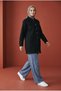 Ensar Clothing Women's Long Stretch Denim Jacket Buttoned Pocket Denim Jacket - 2