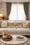 Beige Vintage Butterfly Autumn Floral 4-Piece Throw Pillow Cover Runner Set - 3