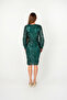 Fringed Sequin Fabric Pencil Dress - EMERALD GREEN - 5