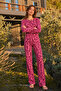 Women's Patterned Cotton Lilac Bottom-Top Pajama Set - 5
