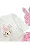 Baby Girl Rabbit Printed 0-3 Months Newborn Hat 3-Piece Top and Bottom Set - 5