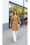 Women's Trench Coat with Buttoned Belt and Windbreaker Detail - 7
