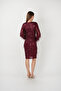 Fringed Sequin Fabric Pencil Dress - BURGUNDY - 5