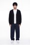 Men's Basic Buttoned Oversize Cardigan Navy Blue - 5