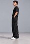 Battal Size Men's Loose and Long-Legged Black Fabric Trousers - 6