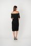 Three-Dimensional Fabric Bolero Detailed Pencil Dress - Black - 7