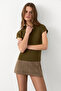 Windes Women's Flexible Basic Khaki T-Shirt - 4