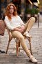 Ecru Pool Collar Long Sleeve Casual Knitwear Sweater with Buckle Collar 60 58 - 5