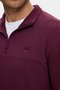 Zeon Burgundy Half Zipper Embroidered Standard Fit Men's Sweatshirt - 4