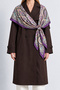 Patterned Scarf 90*90 Lnw0003 Purple Yellow