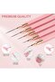 Metallic Nail Art Pens, Liner Brushes Set, 5PCS Pink Nail Tools - 3