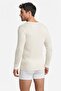 Pack of 5 Cream Color Cotton 1. Quality Interlock Fabric Men's Long Sleeve Undershirt + Custom Made Sleep Band as a Gift - 3