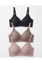 Seamless Bra Laser Cut Seamless Adjustable Strap Wire-Free Women's 3-Piece Bra