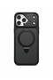 iPhone 18 Pro Compatible Ringstand Magsafe Case - Camera Protected, Standable, Carbon Pattern Case Black