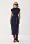 Stand-Up Collar Front Tie Dress