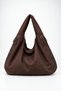 Women's Duna Brown Zippered Lined Hobo Shoulder Bag