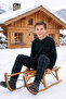 Men's Khaki Plaid Pattern Long Sleeve Father-Son Thermal Soft Fabric Winter Warm Pajama Set - 3