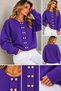 Women's Soft Textured Button Detailed Knit Sweater - 2