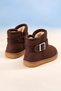 Girls' and Boys' Suede Winter Boots – Faux Fur Lining, Velcro and Buckle Poly Sole - 4