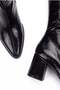 Women's Black Winter Patent Leather Zippered Pointed Toe 7 cm Thick Heeled Long Below-Knee Boots Bolde - 3