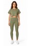Women's Sportswear Top and Bottom Set – High-Waisted Leggings and Flowy Crop T-Shirt Fitness Set - 3