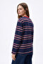 Crew Neck Pinstripe Tunic 27189 - Dark Blue - 4