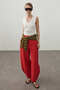 Snap-Cuff Barrel Trousers Red - 3