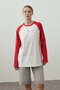 Combined Raglan Sleeve T-Shirt Red - 3