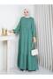 Ayrobin Fabric Buttoned Stylish Plain Modest Dress - 6