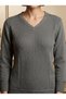 Mercerized Hair Knit Detailed Mother's Blouse / Smoked - 2