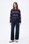 Crew Neck Pinstripe Tunic 27189 - Dark Blue - 2