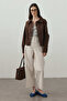 Washable Bomber Jacket Dark Brown - 5