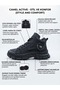 Fadeli̇m Black Rubber Thick Sole Lace-Up Sports Boots, Get One Size up