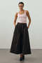 Pleated Maxi Skirt Bitter Brown