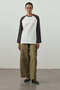 Combined Raglan Sleeve T-Shirt Brown - 3
