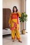 Women Co-ord Set, Mustard Yellow Floral Patchwork Print
