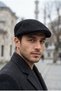 Men's Black Wool Winter London Flat Cap Knitted Fabric Hat