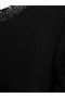 Rice Knit Pattern Boat Neck Knitwear Sweater - Black - 2