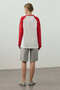 Combined Raglan Sleeve T-Shirt Red - 8