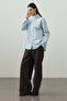High Collar Shirt Blue - 3