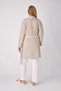 Maternity Pajama and Robe Set – 3-Piece Cotton Maternity Set, Striped Robe and Double-Breasted Collar - 6
