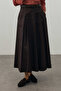 Pile Detailed Maxi Skirt Bitter Brown - 5