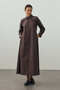 Beli Curved Hem Shirt Dress Brown - 7