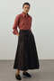 Pile Detailed Maxi Skirt Bitter Brown - 4
