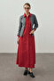 Beli Curved Hem Shirt Dress Red - 8