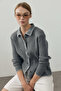 Süzene Embroidered Buttoned Cardigan Anthracite - 8