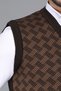 Brown Men's Dad and Middle-Aged Patterned Acrylic Thick Textured V-Neck Knitwear Sweater - 6
