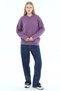 Lilac Women's 100% Cotton Oversize Plain Knit Drop Shoulder Crew Neck Knitwear Sweater Trist-6168 - 3