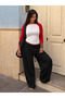 Women's High Waist Folded Detailed Wide Leg Sweatpants - 3