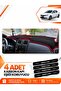 Renault Symbol Top Covered (2013-2021) Compatible Glove Box Protection Cover - Black-Red - Re014
